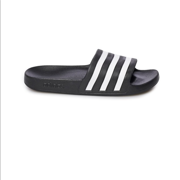Adidas Adilette Aqua Black & White Slides New - Picture 3 of 7